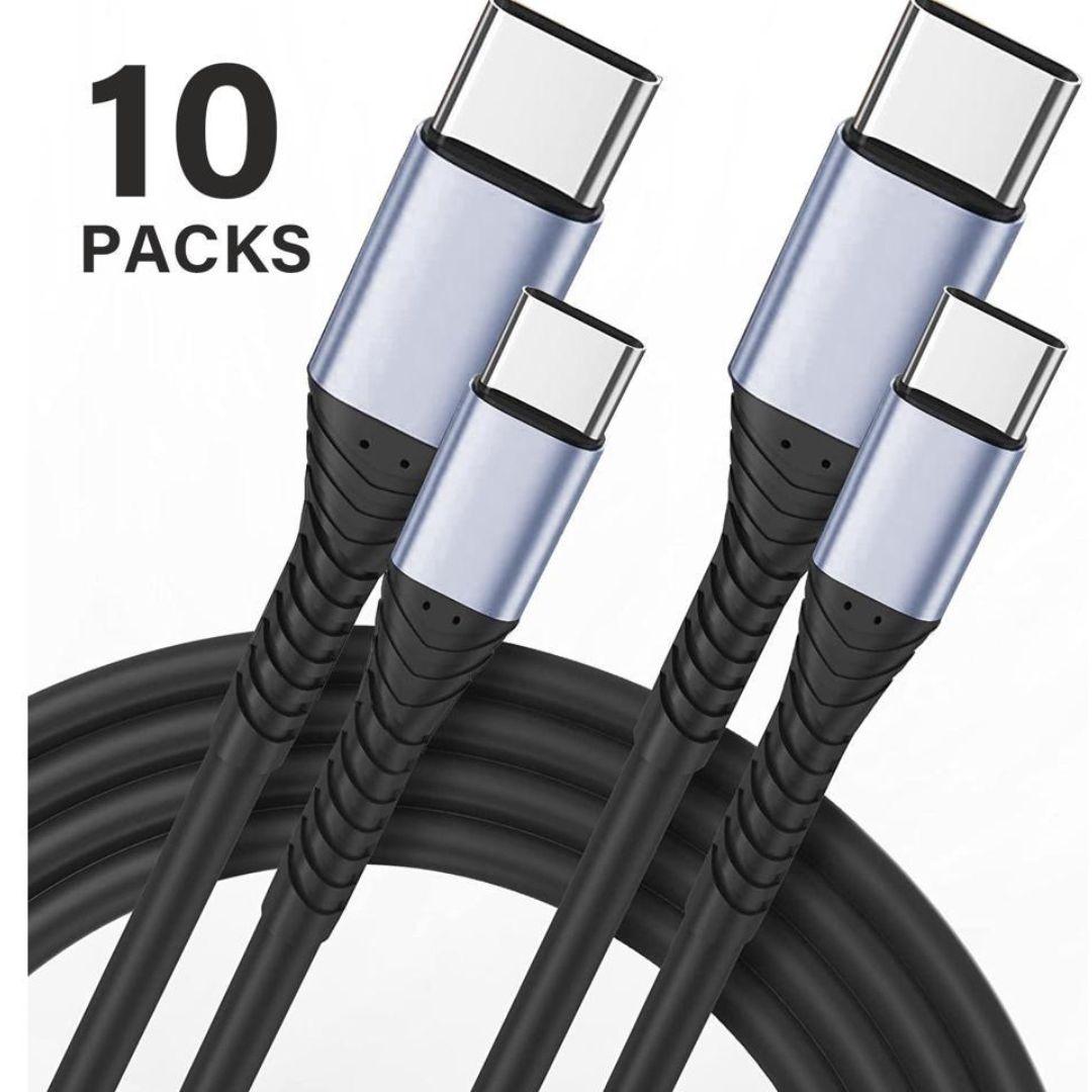 High-Speed USB-C Cable 3Ft USB-C to USB-C Cable ReHisk 10 Packs