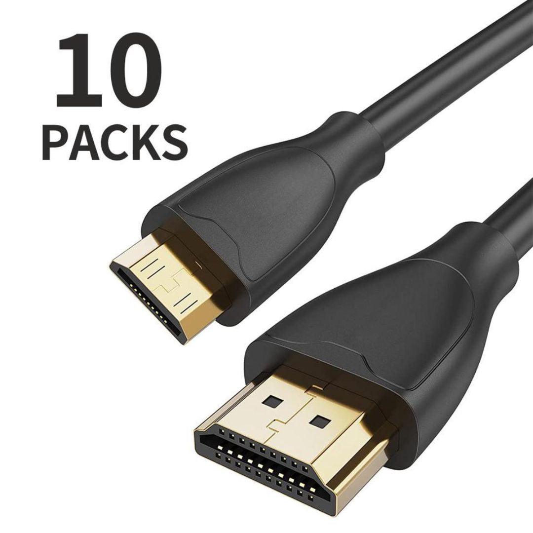 High-Speed Mini HDMI to HDMI Cable 10 Packs ReHisk