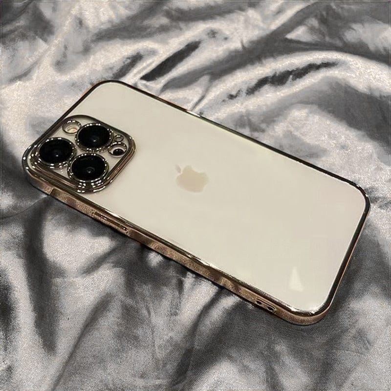 Luxury Plating Square Frame Clear iPhone Case Apple