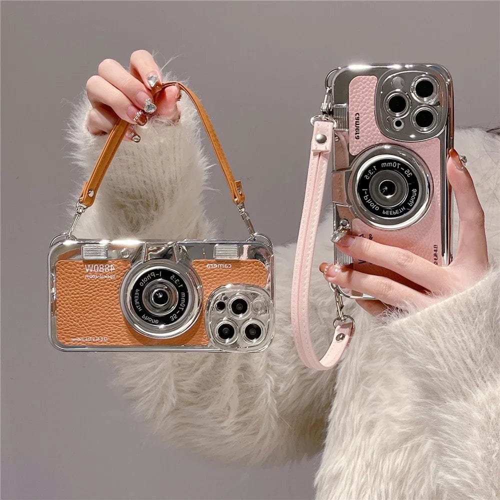 Luxury Retro Stereo Camera Lanyard iPhone Case Vogueen