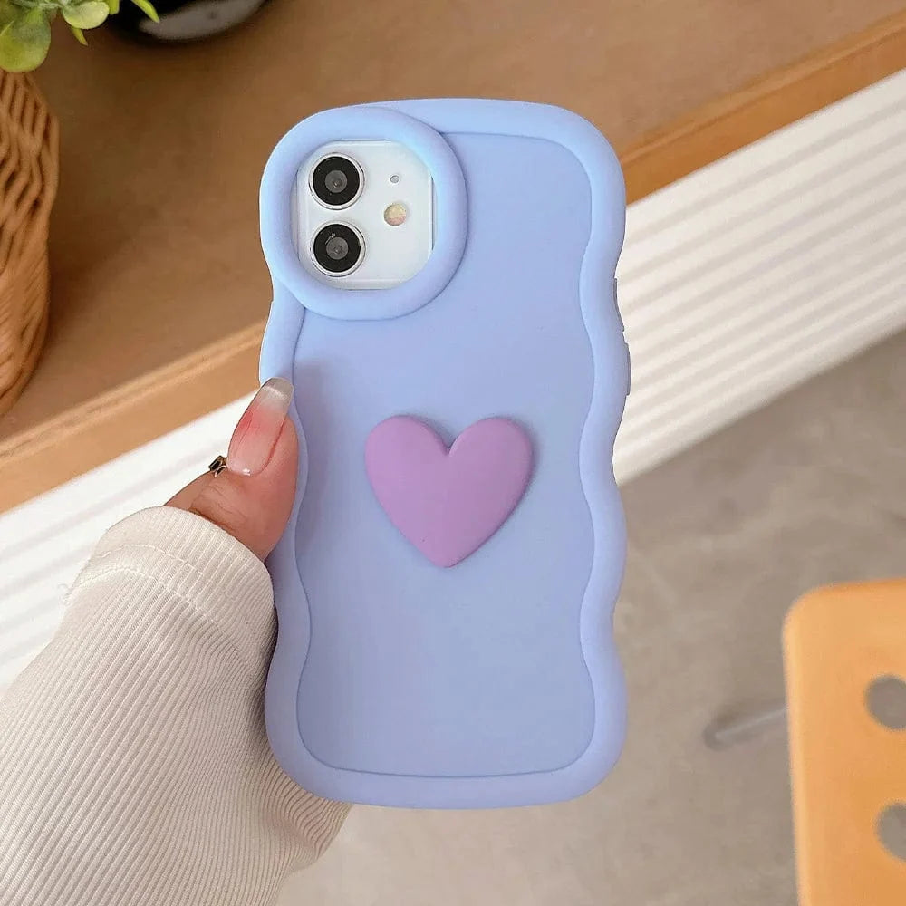 3D Love Heart Wave iPhone Case Vogueen
