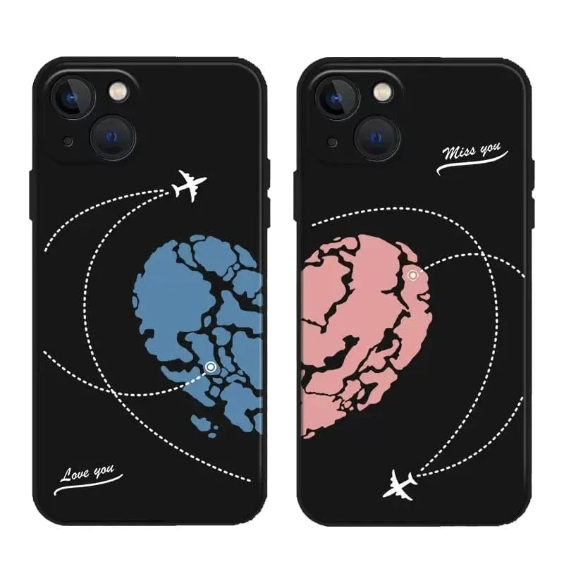 Aircraft Love Heart Couple iPhone Case Shopify Collective Vogueen