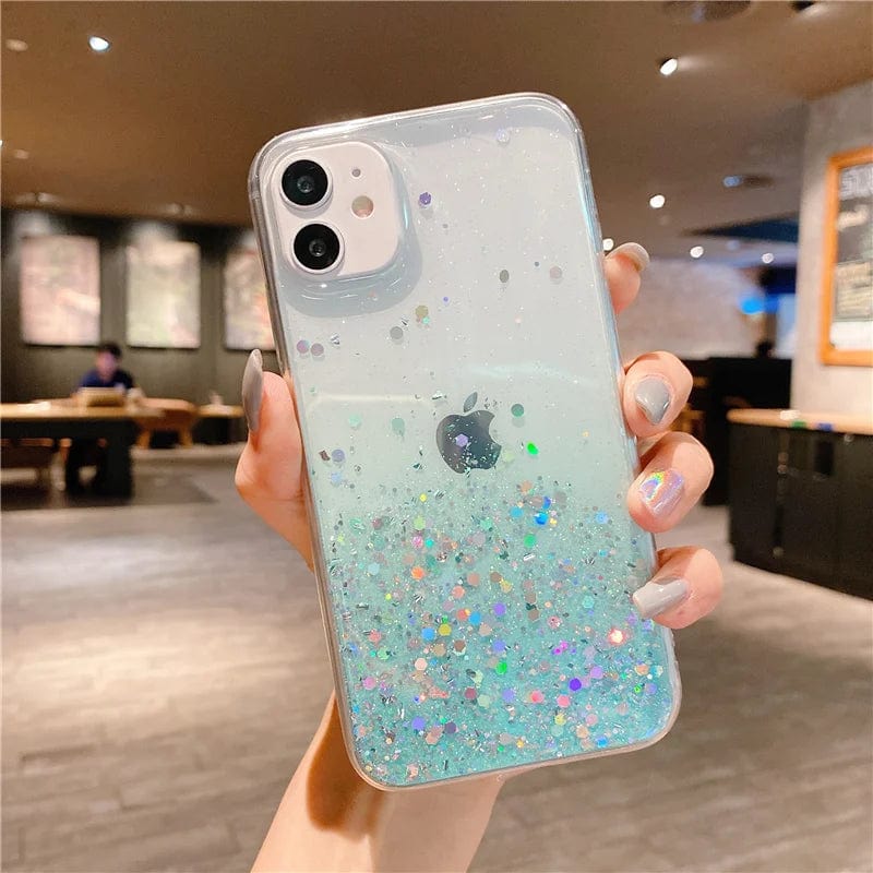 Gradient Sequins Clear Glitter iPhone Case Vogueen