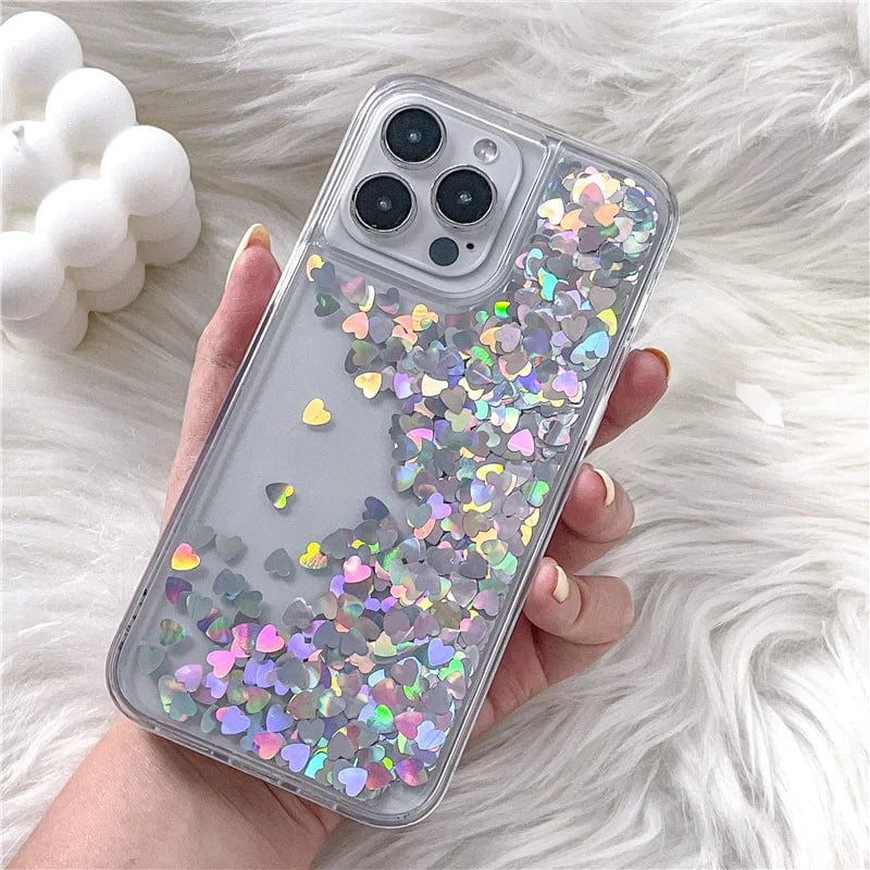 Heart Falling Rain Full Body Protective iPhone Case