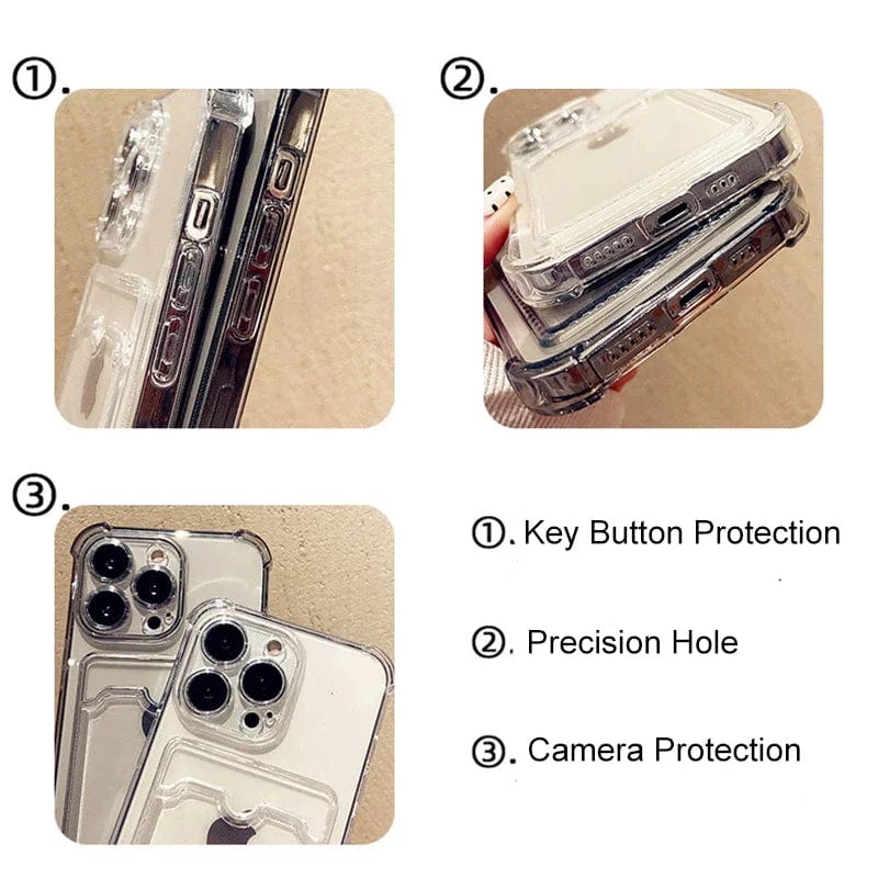 Transparent Card Slot iPhone Case Vogueen
