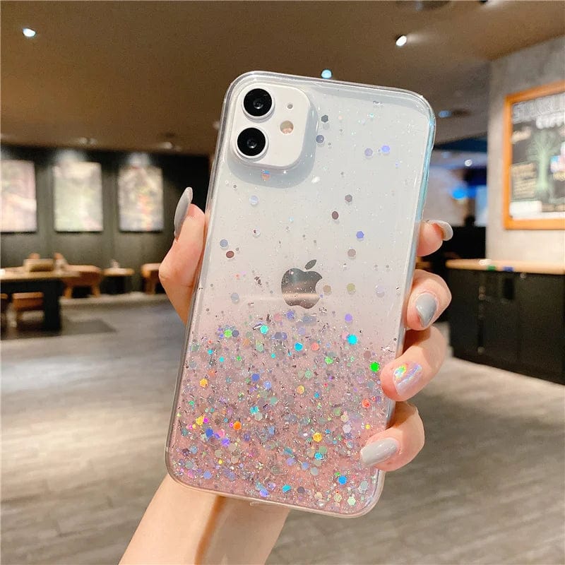 Gradient Sequins Clear Glitter iPhone Case Vogueen