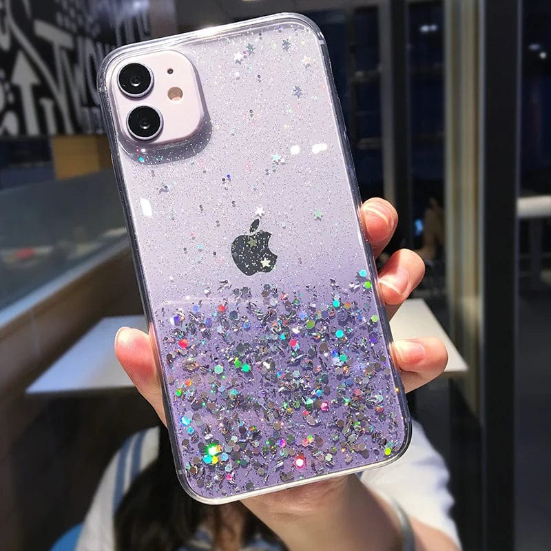 Gradient Sequins Clear Glitter iPhone Case Vogueen