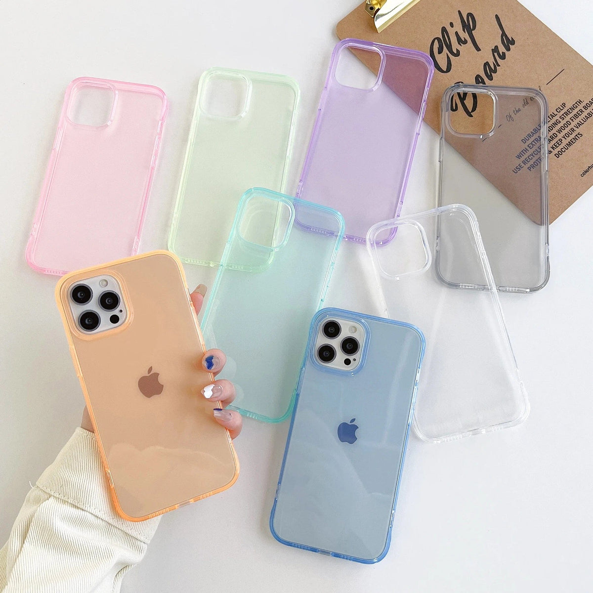Clear Candy Color Full Body Protective iPhone Case