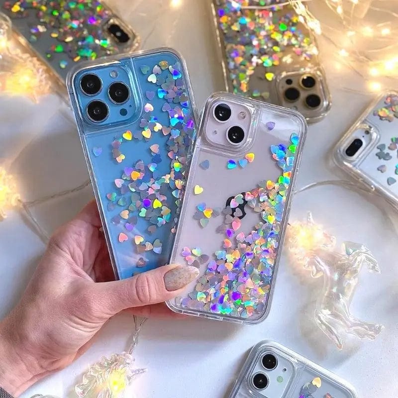 Heart Falling Rain Full Body Protective iPhone Case
