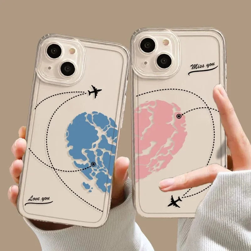 Aircraft Love Heart Couple iPhone Case Shopify Collective Vogueen
