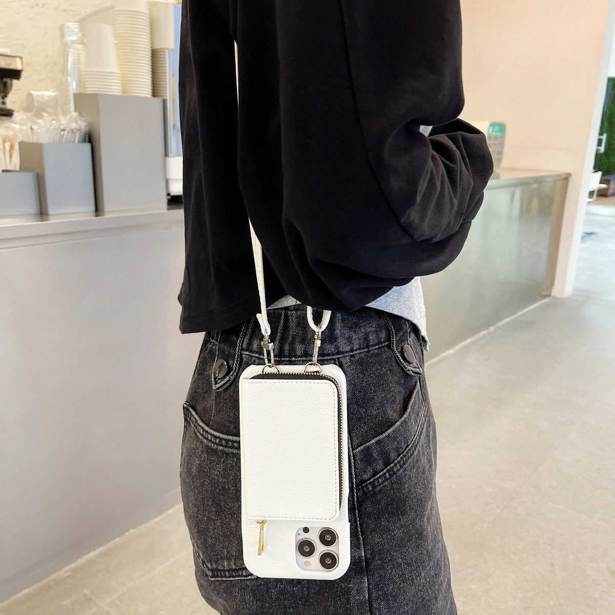 Luxury Leather Crossbody Wallet iPhone Case Vogueen