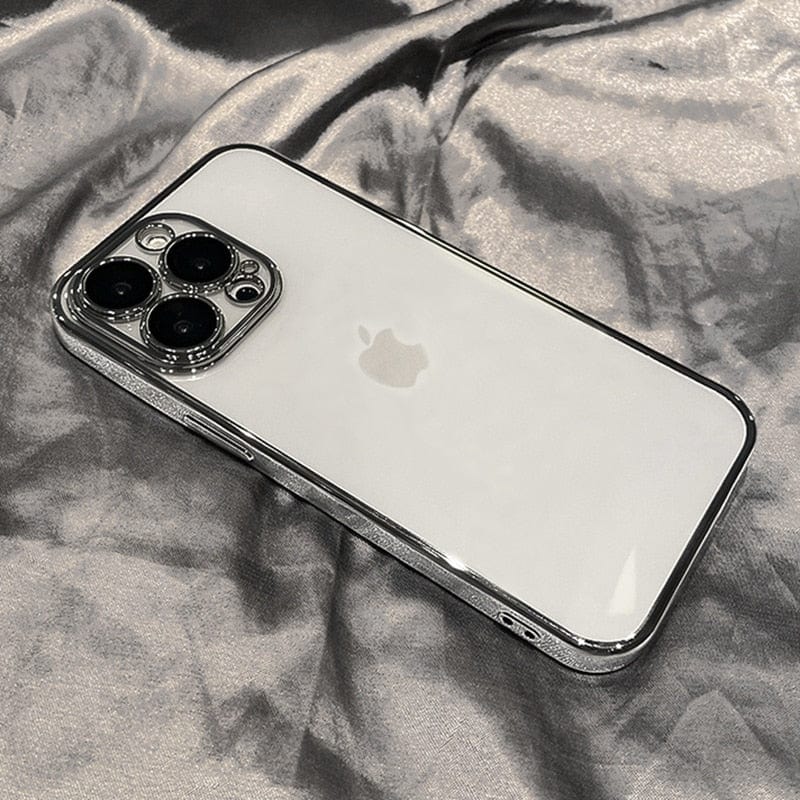 Luxury Plating Square Frame Clear iPhone Case Apple