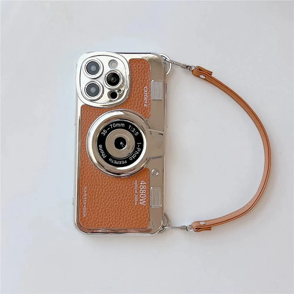Luxury Retro Stereo Camera Lanyard iPhone Case Vogueen