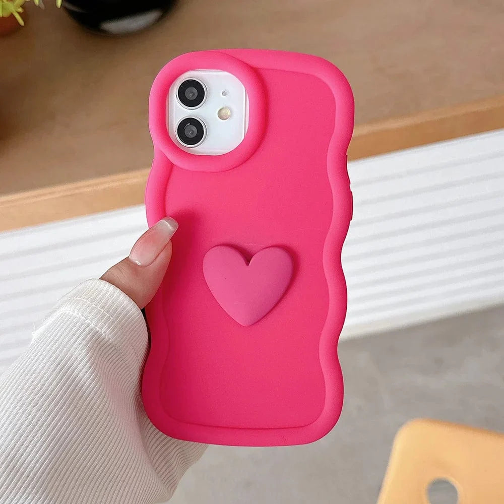 3D Love Heart Wave iPhone Case Vogueen