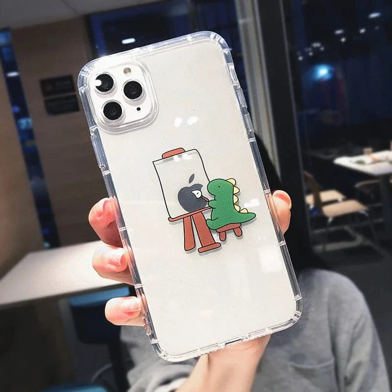 Cute Cartoon Dinosaur Soft Silicone iPhone Case