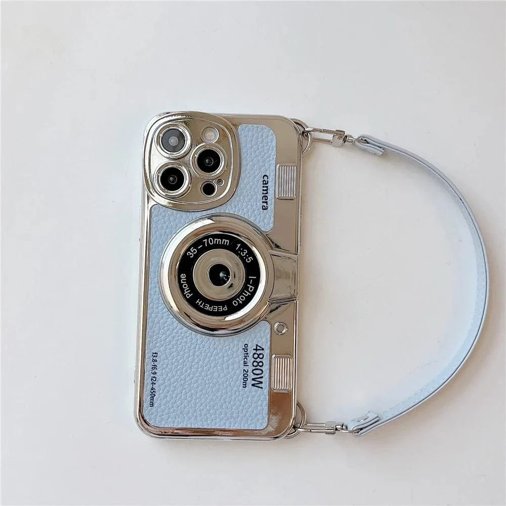 Luxury Retro Stereo Camera Lanyard iPhone Case Vogueen