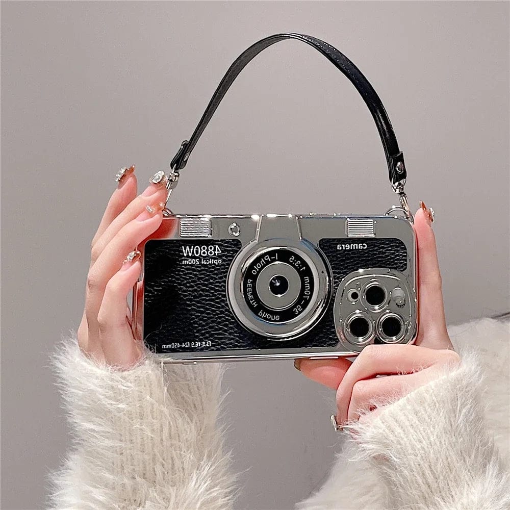 Luxury Retro Stereo Camera Lanyard iPhone Case Vogueen