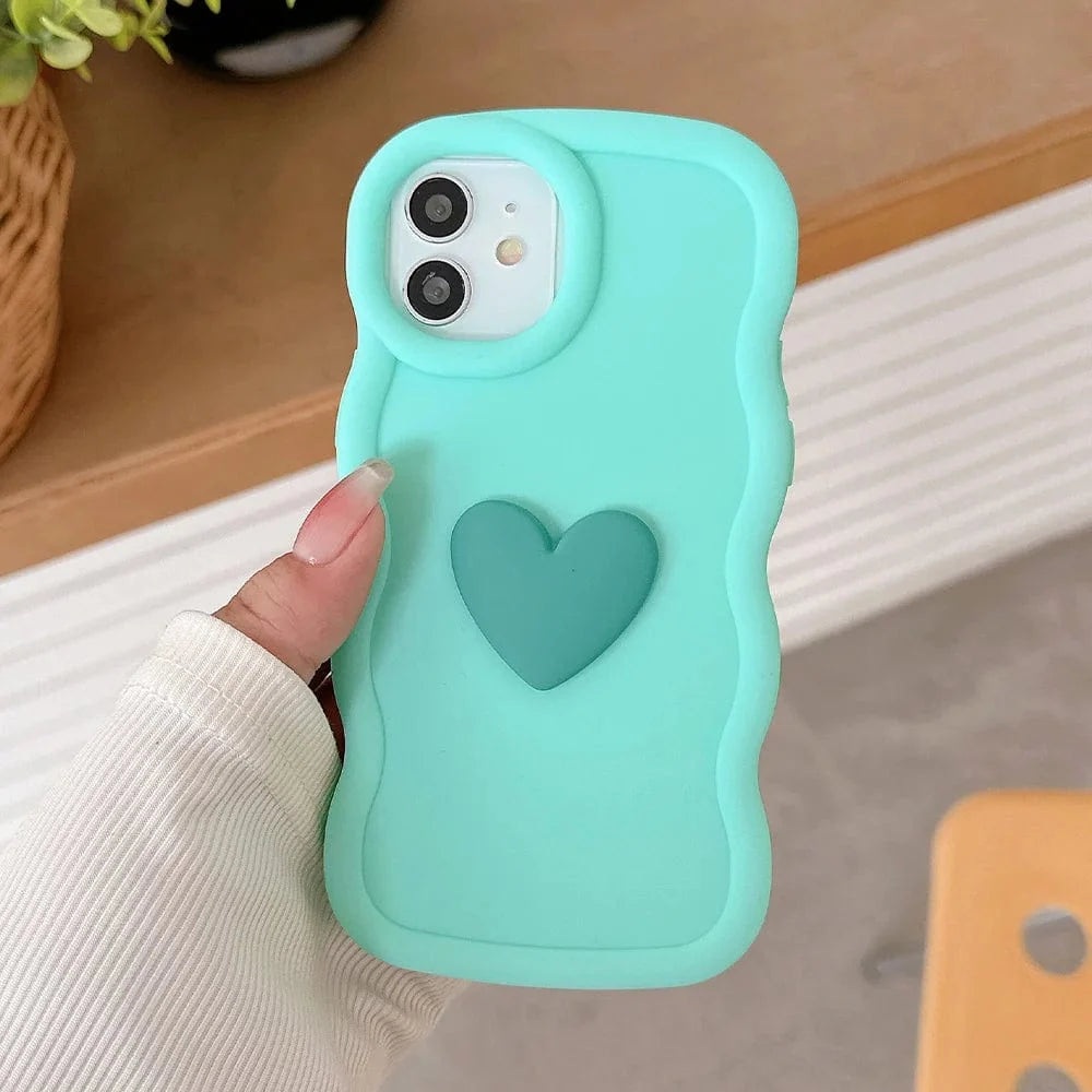 3D Love Heart Wave iPhone Case Vogueen