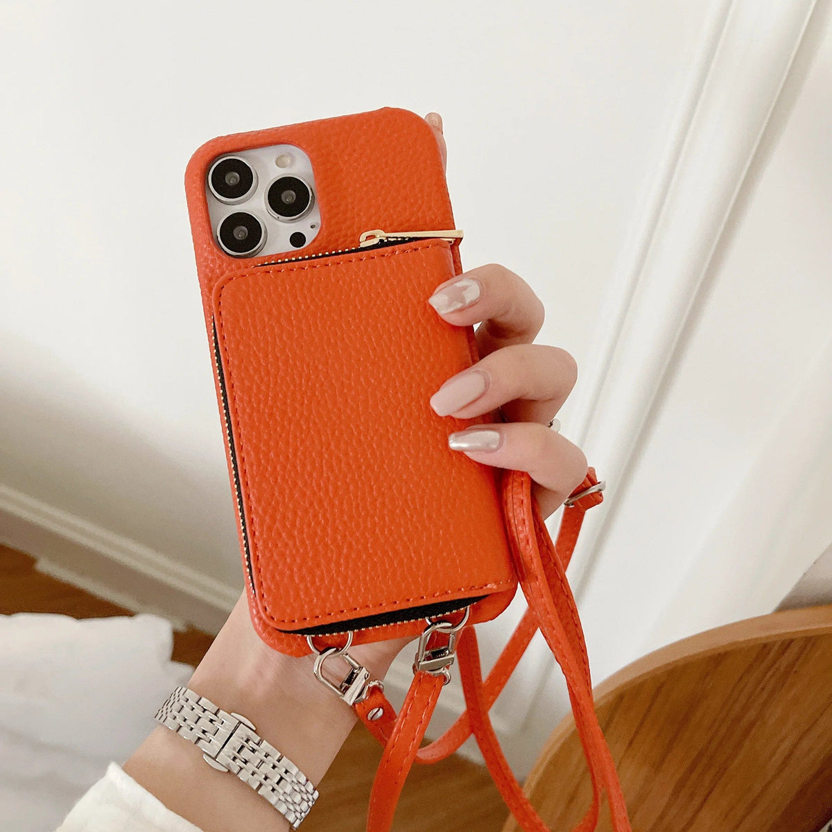 Luxury Leather Crossbody Wallet iPhone Case Vogueen