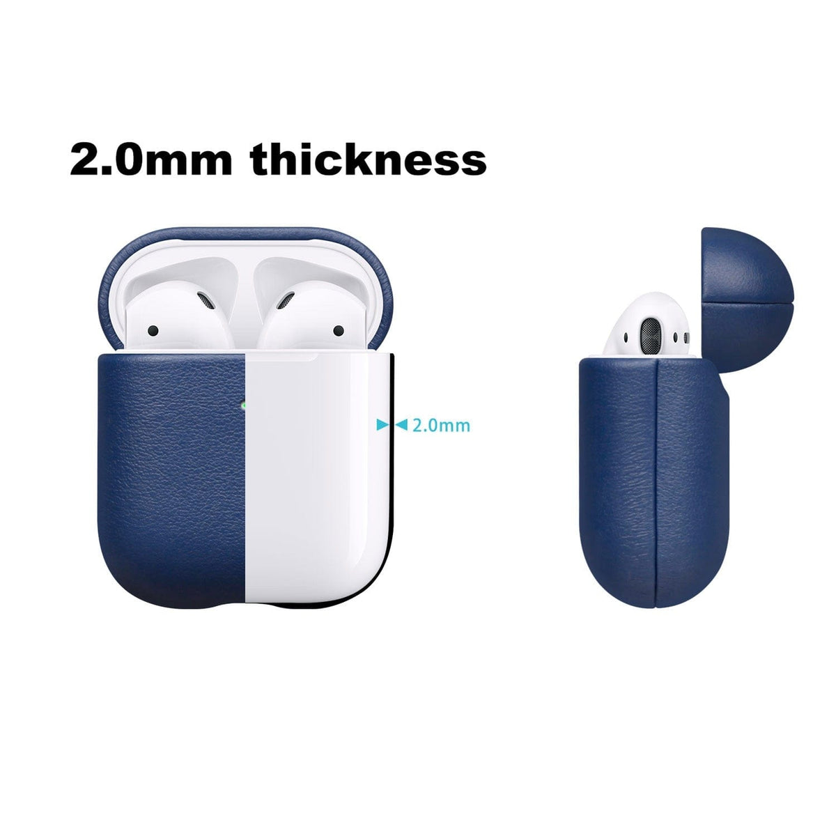 Premium Leather AirPods Case with Carabiner