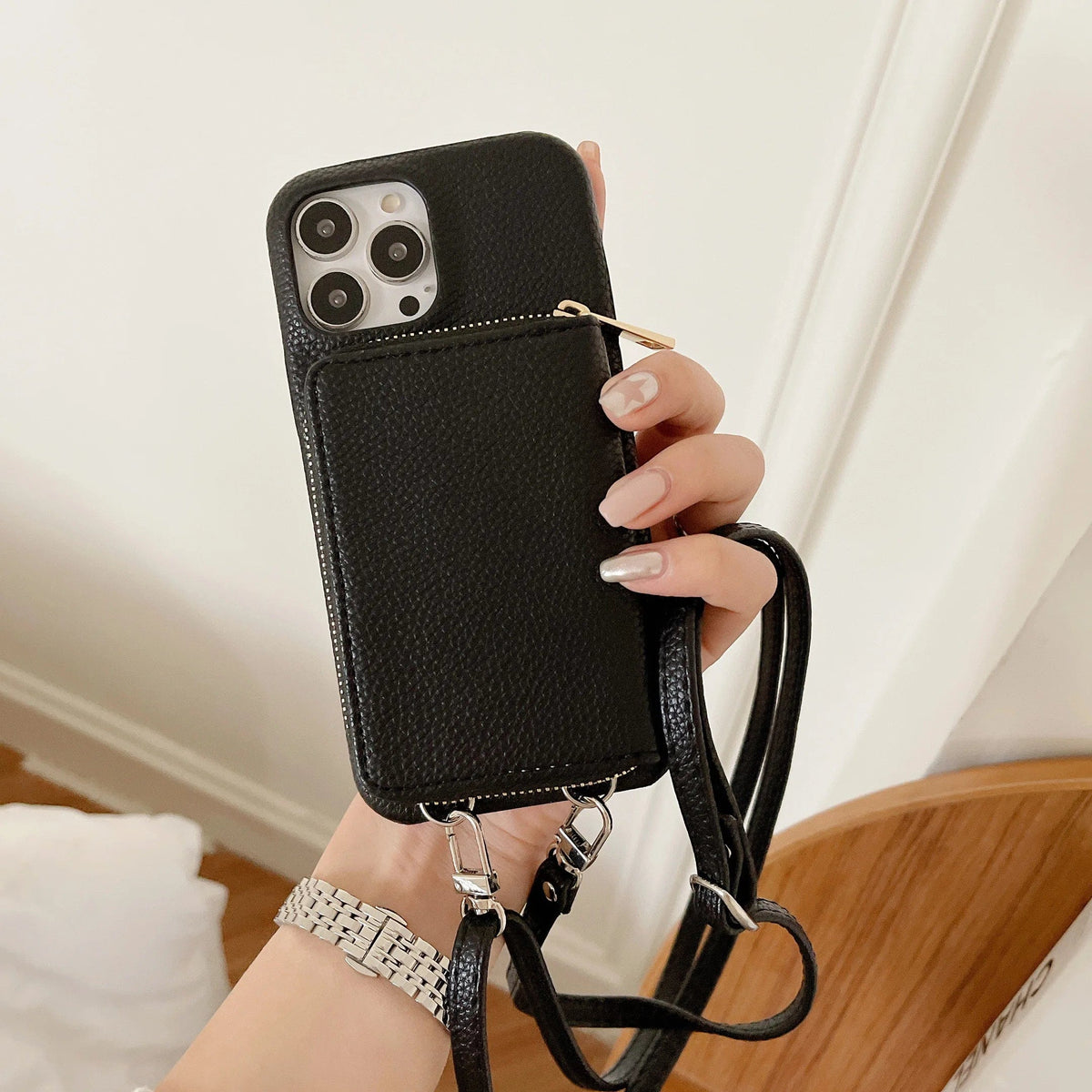 Luxury Leather Crossbody Wallet iPhone Case Vogueen