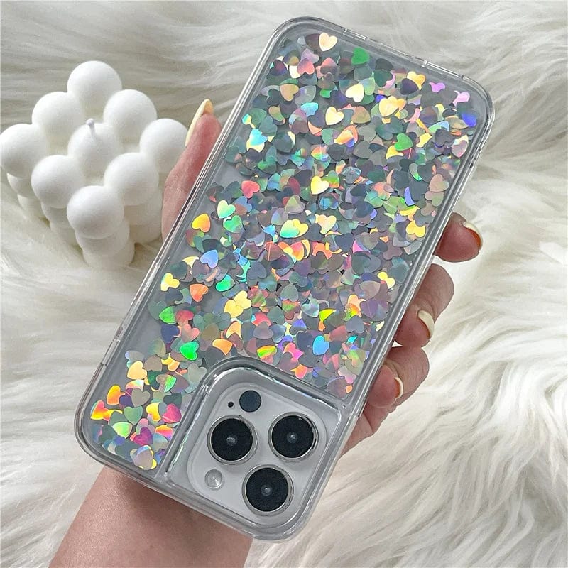 Heart Falling Rain Full Body Protective iPhone Case