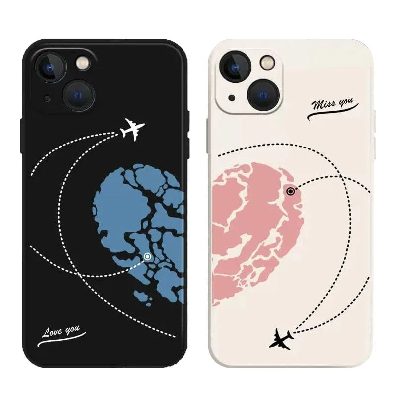 Aircraft Love Heart Couple iPhone Case Shopify Collective Vogueen