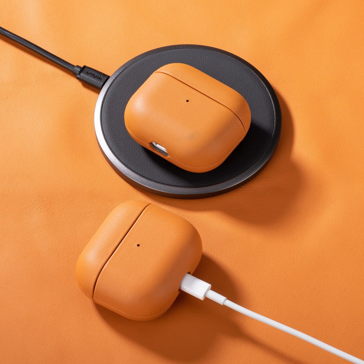 Premium Leather AirPods Case with Carabiner