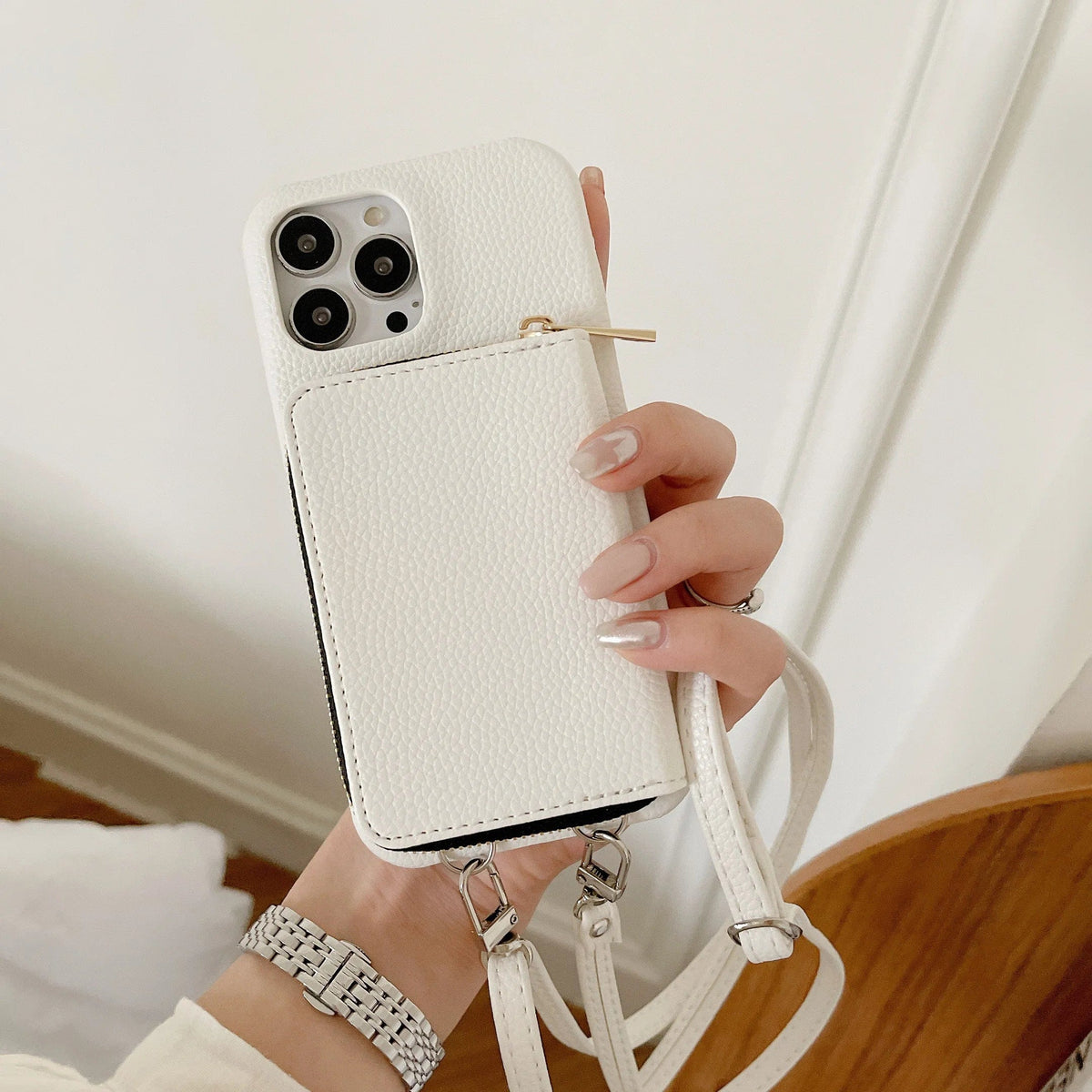 Luxury Leather Crossbody Wallet iPhone Case Vogueen