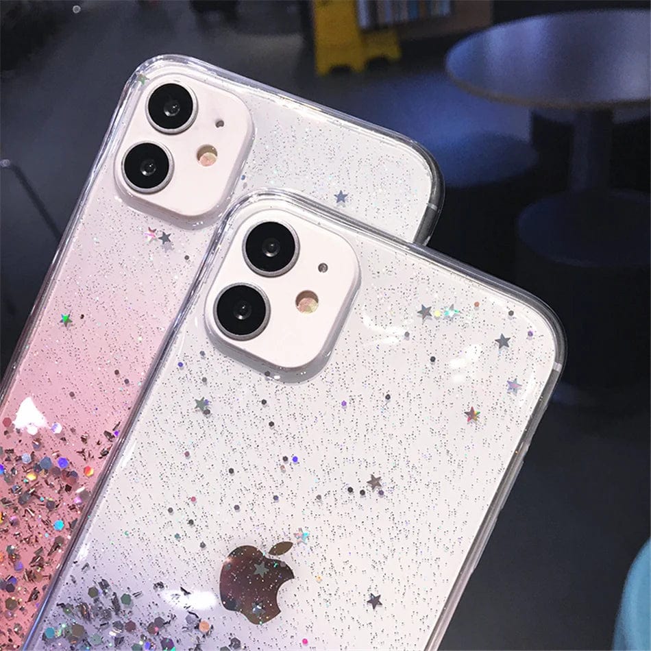 Gradient Sequins Clear Glitter iPhone Case Vogueen