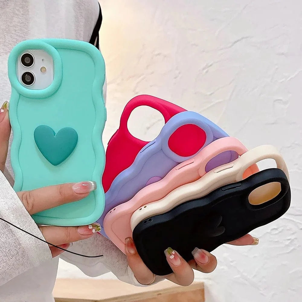 3D Love Heart Wave iPhone Case Vogueen