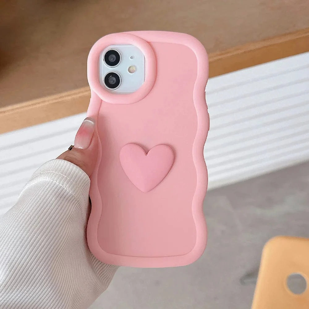 3D Love Heart Wave iPhone Case Vogueen