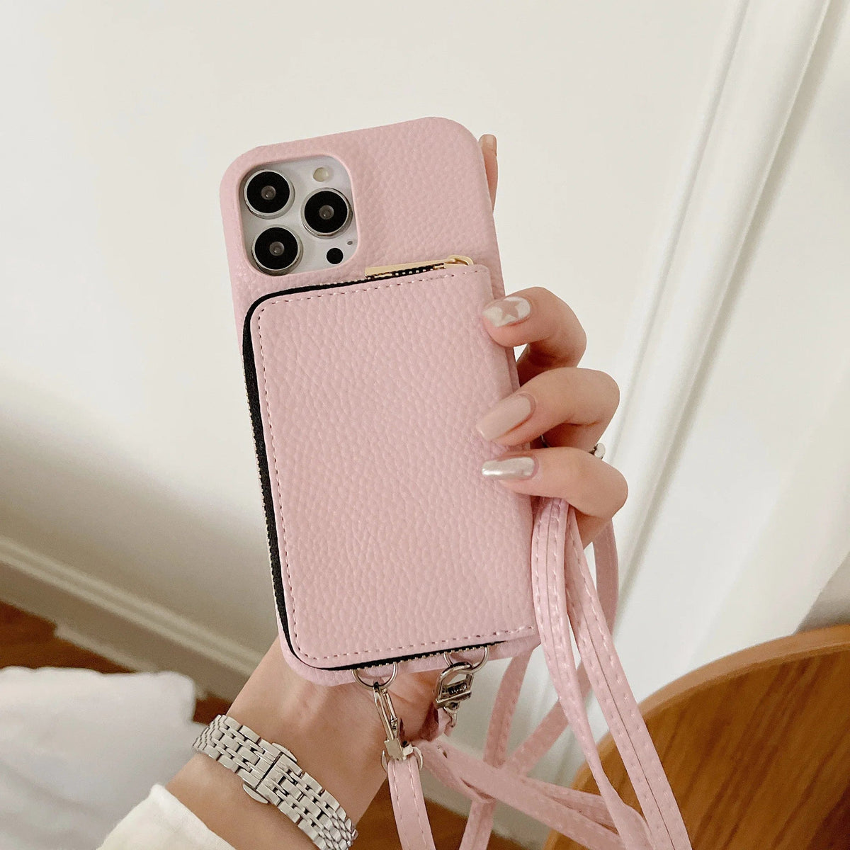 Luxury Leather Crossbody Wallet iPhone Case Vogueen