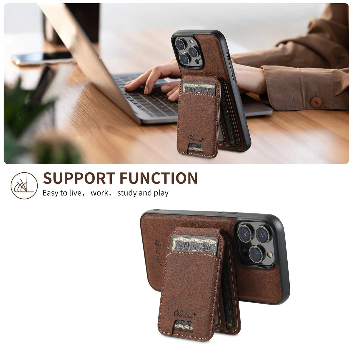 Leather Magnetic Wallet iPhone Case Vogueen