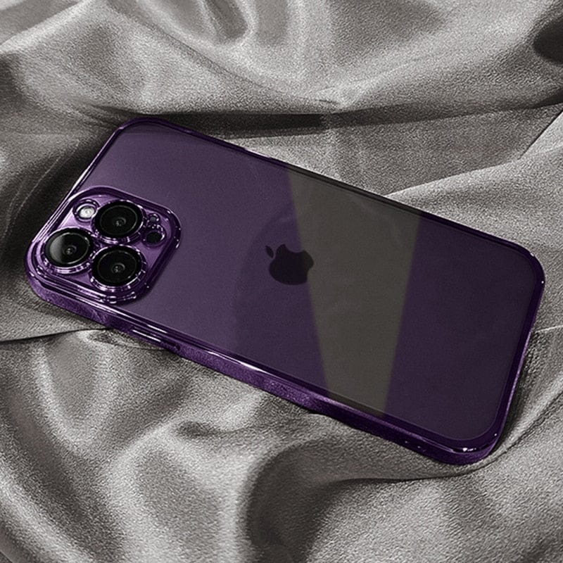 Luxury Plating Square Frame Clear iPhone Case Apple