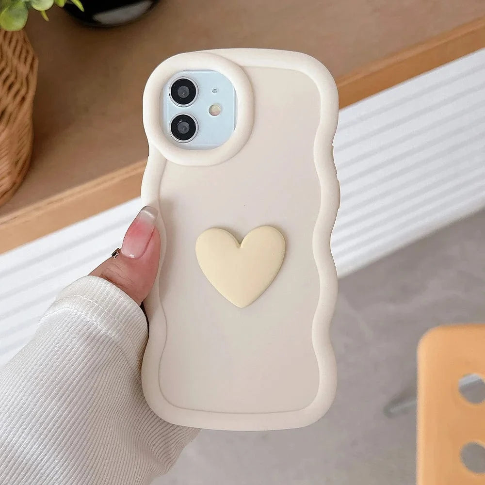 3D Love Heart Wave iPhone Case Vogueen
