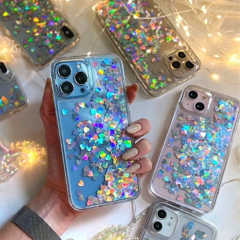 Heart Falling Rain Full Body Protective iPhone Case
