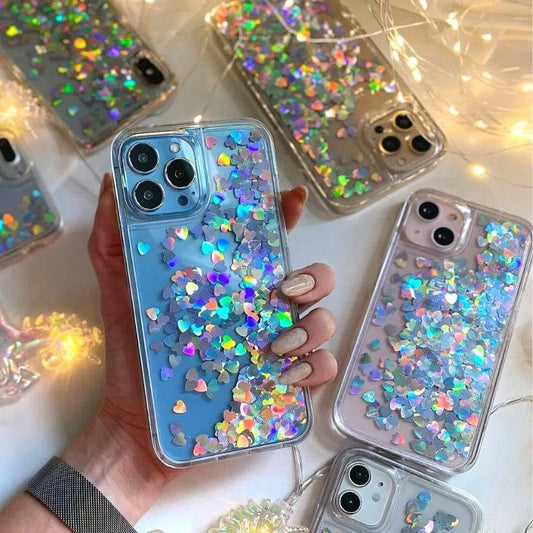 Heart Falling Rain Full Body Protective iPhone Case