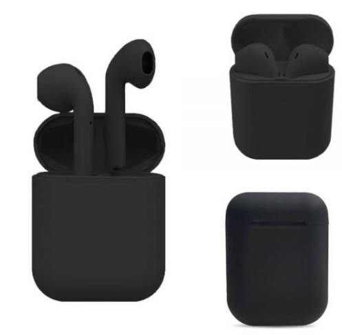 Macaron Rubber Wireless Earbuds Black