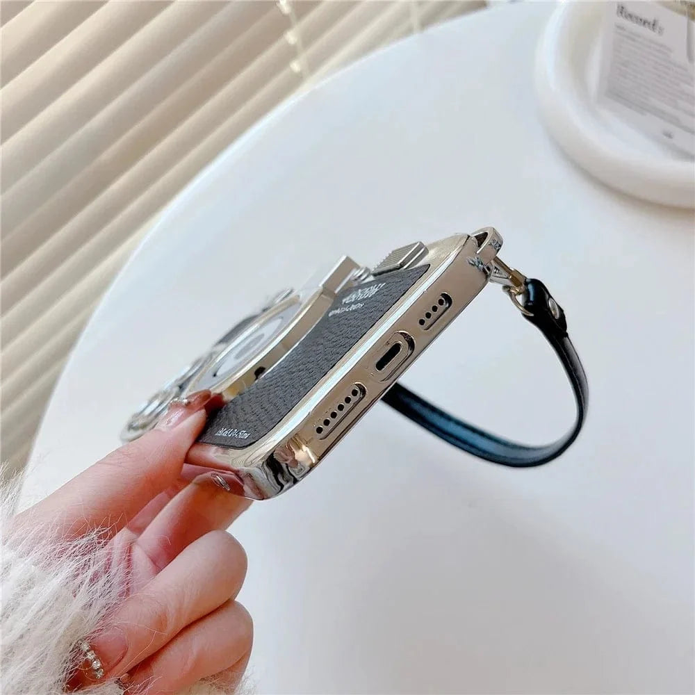 Luxury Retro Stereo Camera Lanyard iPhone Case Vogueen