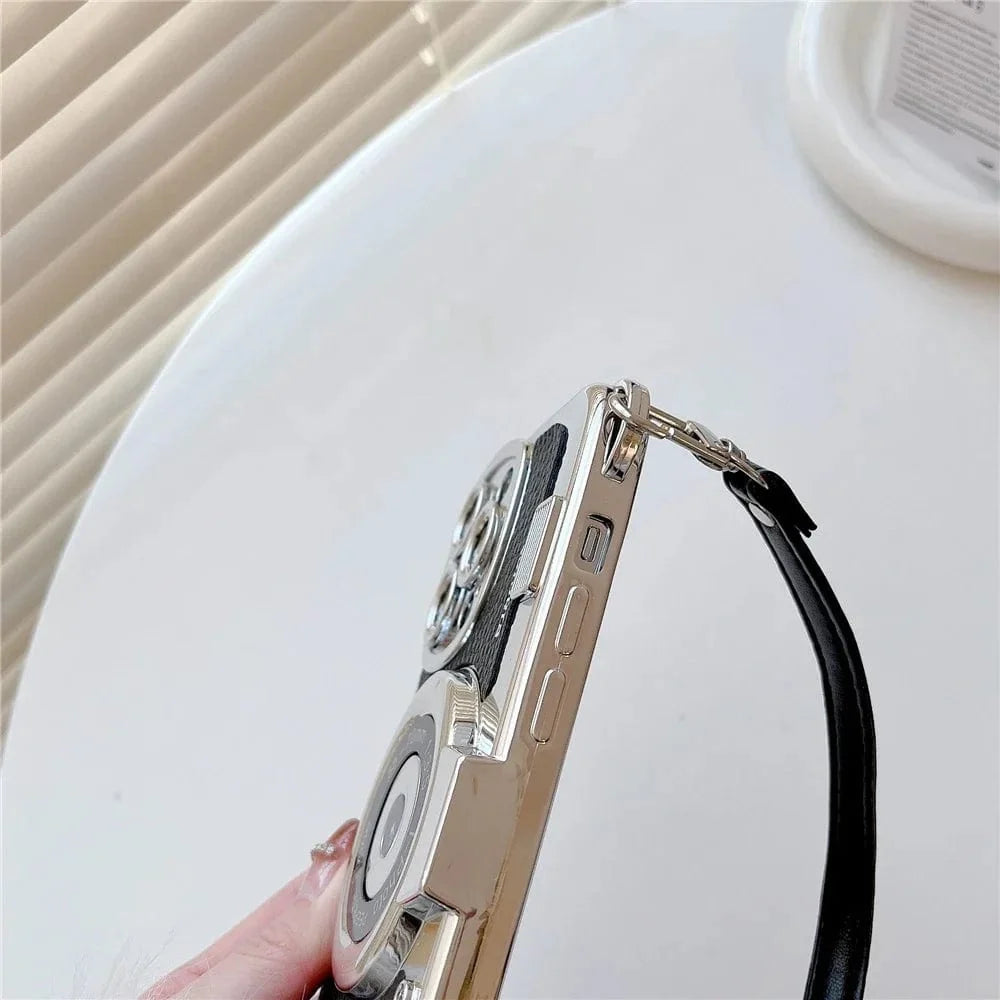 Luxury Retro Stereo Camera Lanyard iPhone Case Vogueen