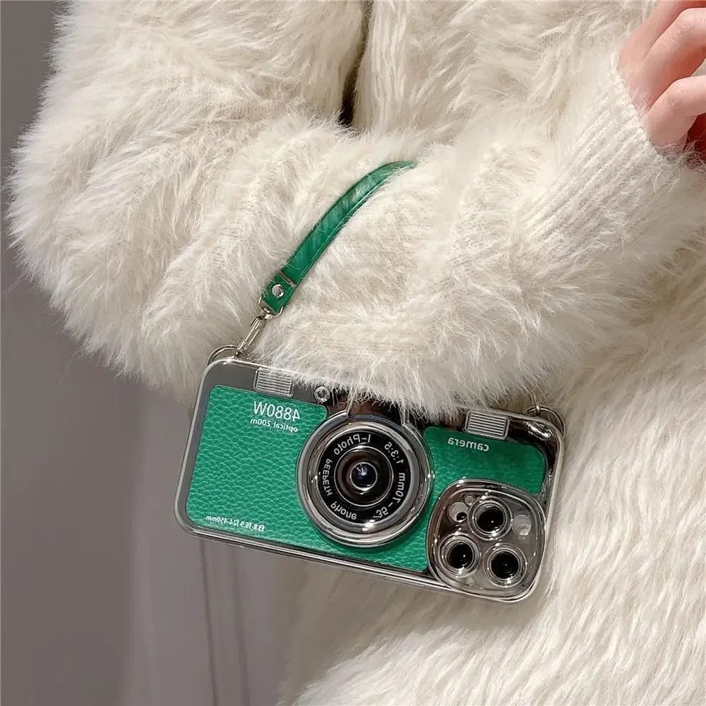 Luxury Retro Stereo Camera Lanyard iPhone Case Vogueen