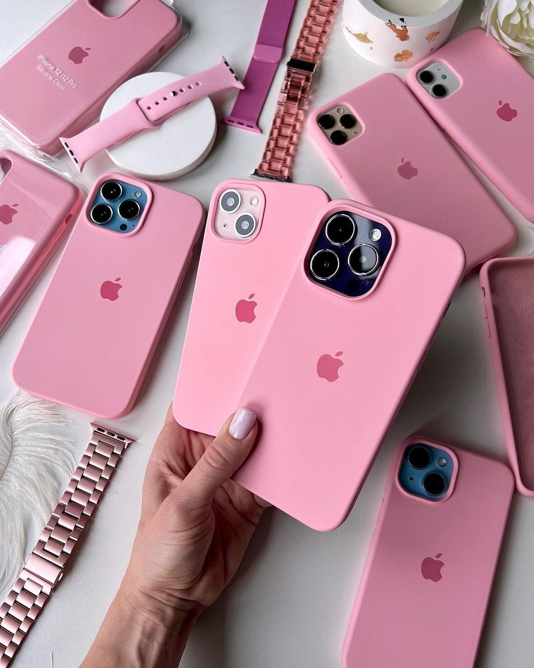 iPhone Candy Pink Silicone Case Protective Phone Cover Apple
