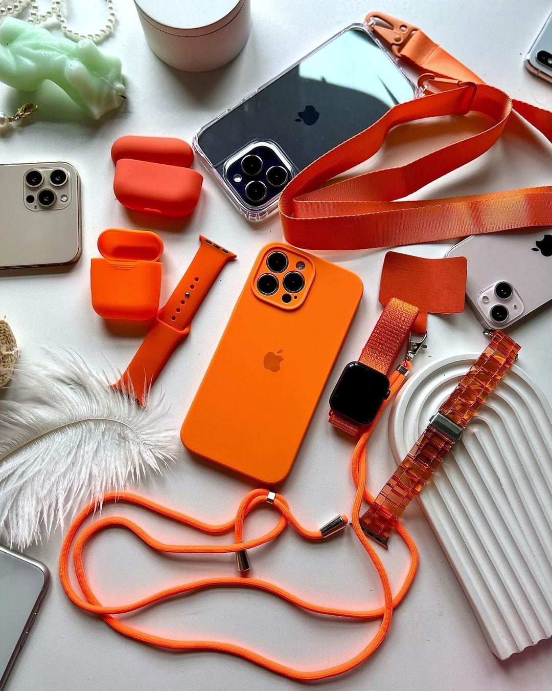 iPhone Camera Protection Orange Silicone Case Apple