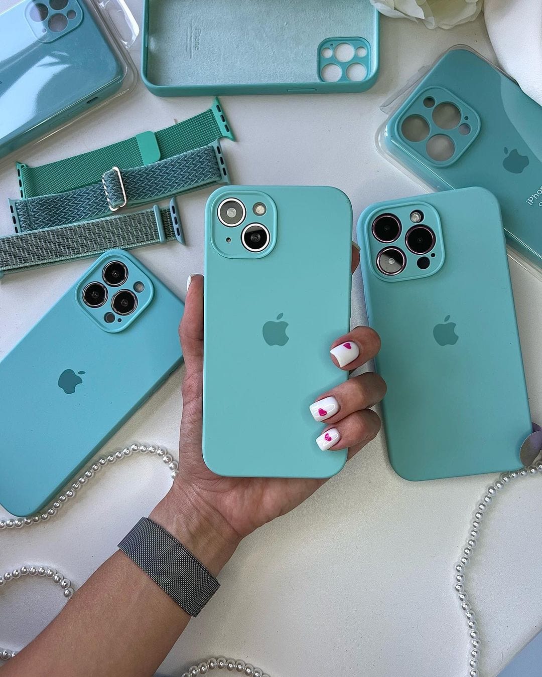 iPhone Camera Protection Glacier Blue Silicone Case Apple