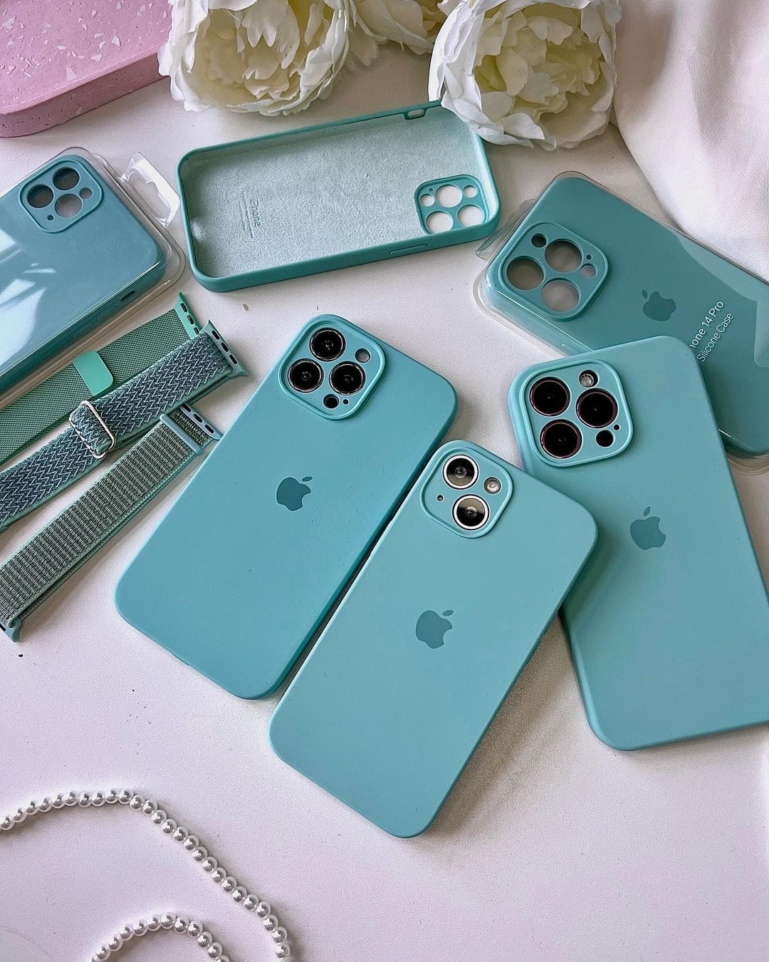 iPhone Camera Protection Glacier Blue Silicone Case Apple