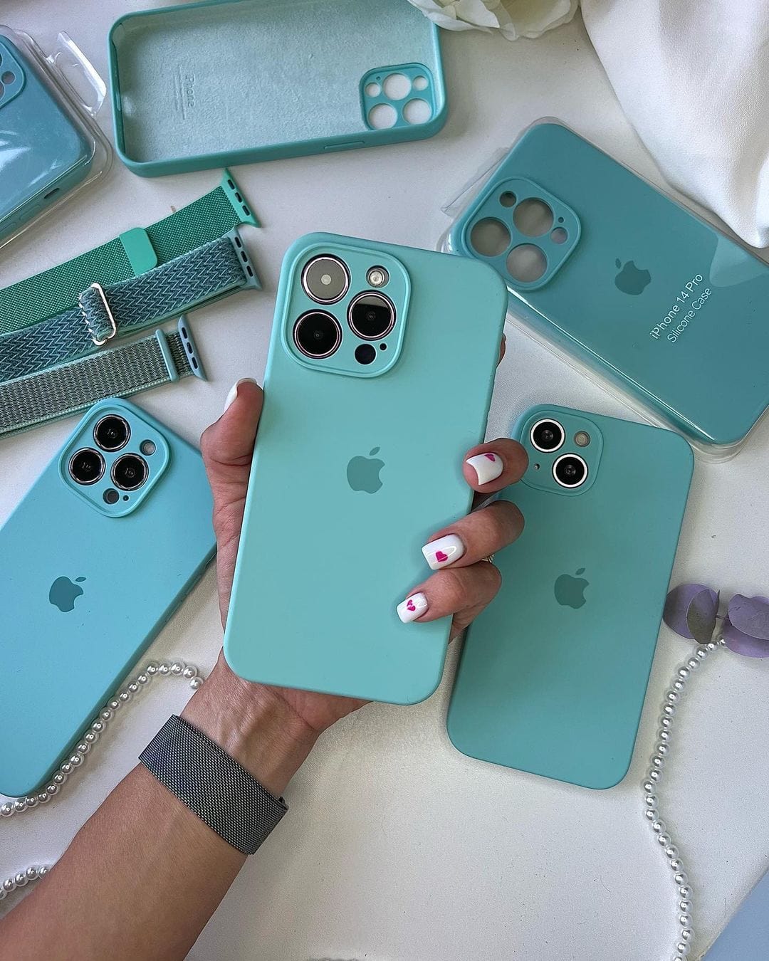 iPhone Camera Protection Glacier Blue Silicone Case Apple