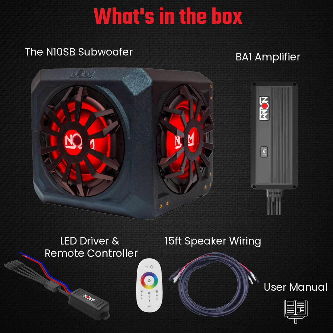 N10SB Sub + Amp Golf Cart NOAM Audio