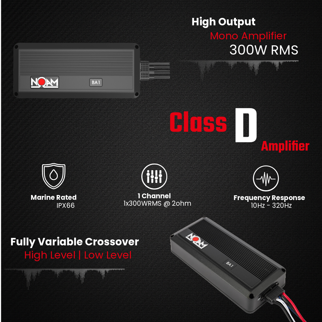 N10SB Sub + Amp Golf Cart NOAM Audio