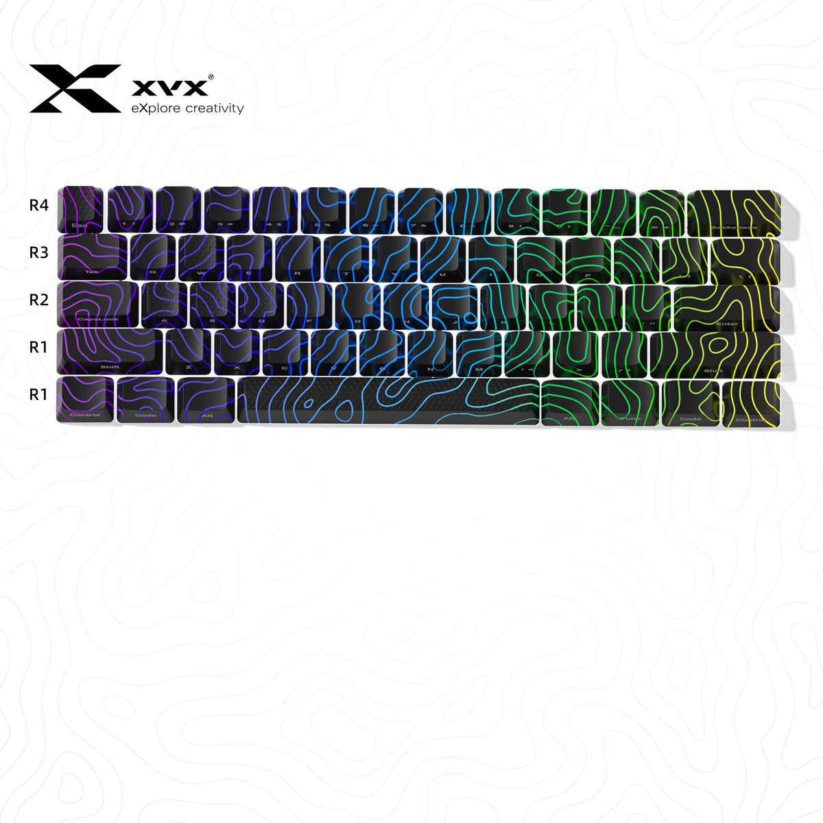 XVX IMD Topographic Shine-Through OEM Profile Keycap Set